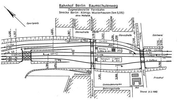 Lageplan Stellwerk Bsw Baumschulenweg 1982