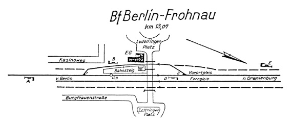 Lageplan 1955 Stellwerk Foh Frohnau