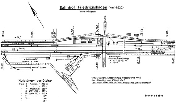 Lageplan Stellwerk Frh Friedrichshagen 1982