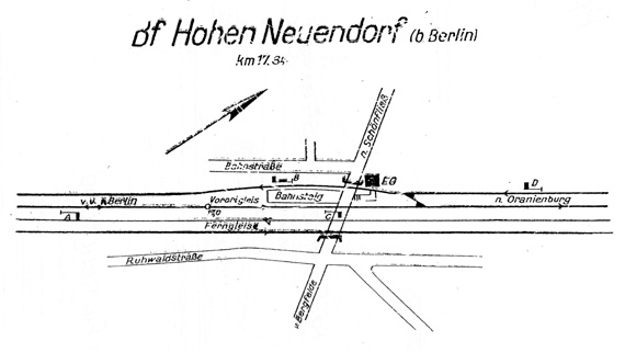 Lageplan 1962 Stellwerk Hon Hohen Neuendorf