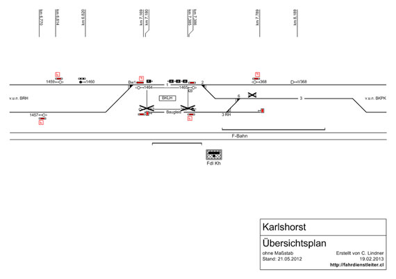 Lageplan Bauzustand Stellwerk Kh Karlshorst 2012