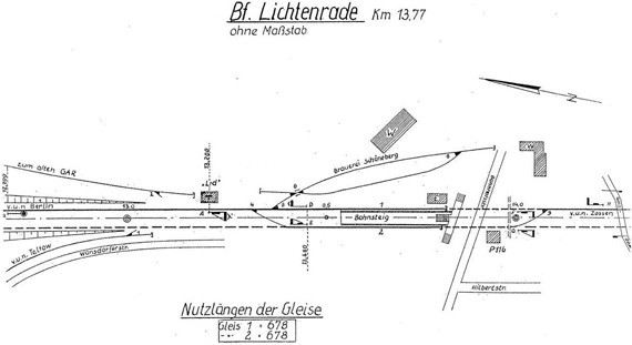 Lageplan 1967 Stellwerk Lrd Lichtenrade