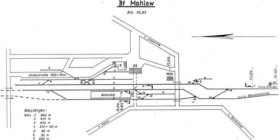 Lageplan 1967 Stellwerk Mah Mahlow
