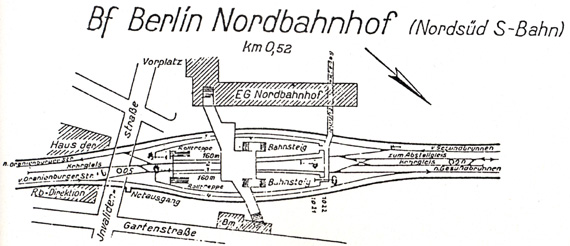 Lageplan Stellwerk Nou Nordbahnhof 1955
