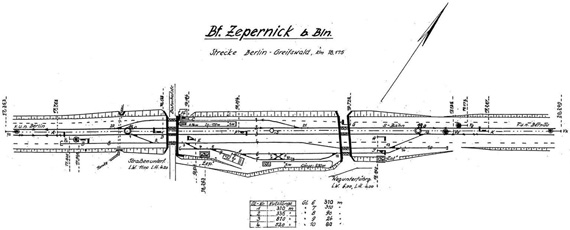 Lageplan Stellwerk Zep Zepernick 1967