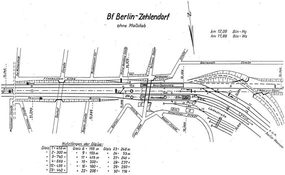 Lageplan Stellwerk Zfm Zehlendorf Mitte 1967