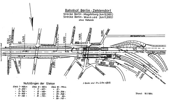 Lageplan Stellwerk Zfm Zehlendorf Mitte 1984